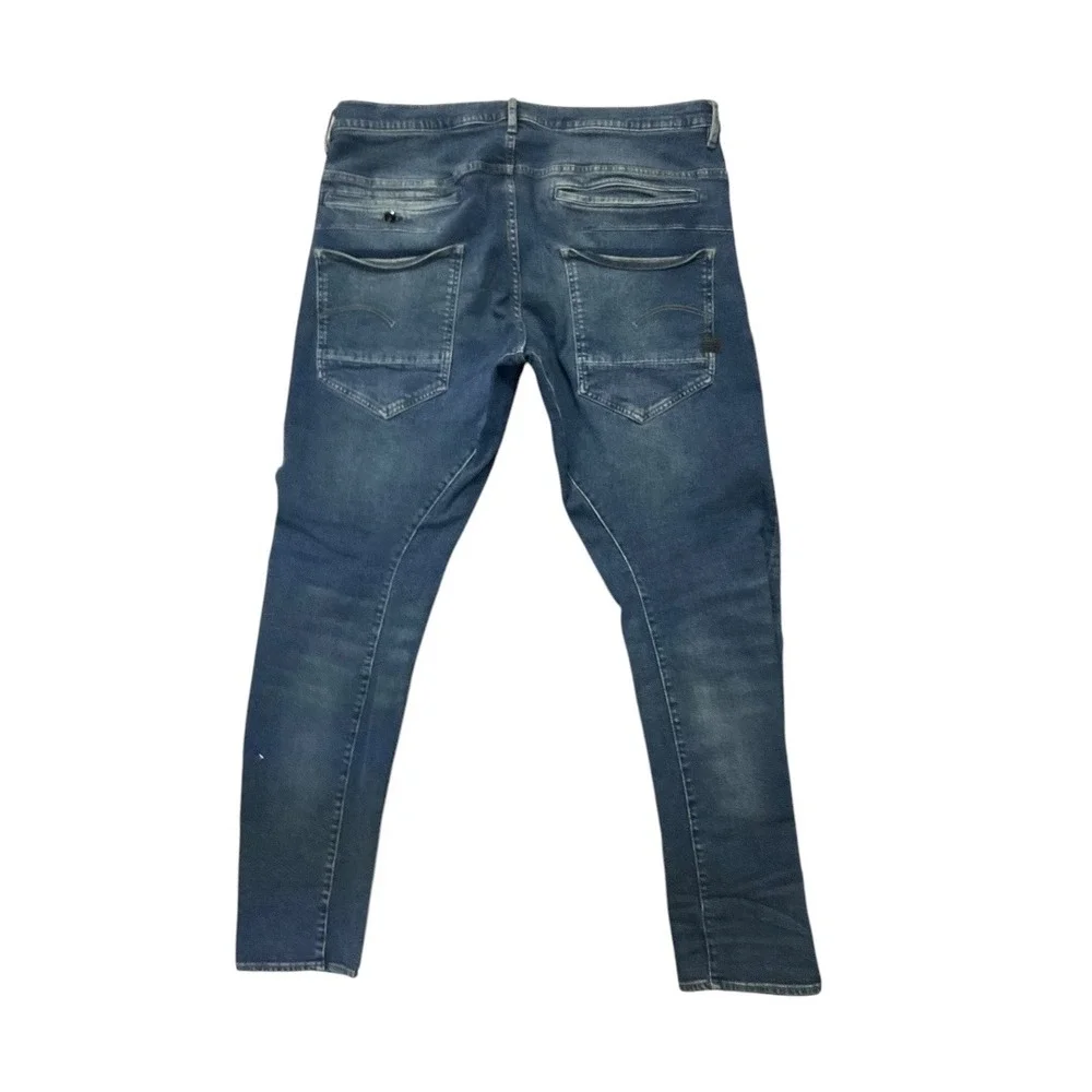 G-Star Raw‎ D-Staq 3D Slim Jeans Mens 32 Medium Wash Blue Tapered Denim D05385